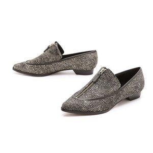 10 CROSBY DEREK LAM Stached Heel FLAT Arty Haircalf ZIP SHOES Pointy ( 7 ) $295